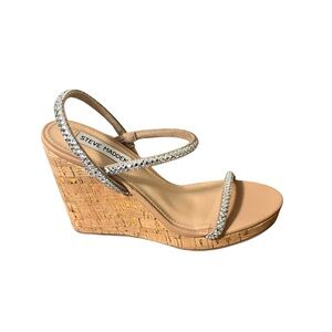 Steve Madden Udell Cork wedge with rhinestones size 7